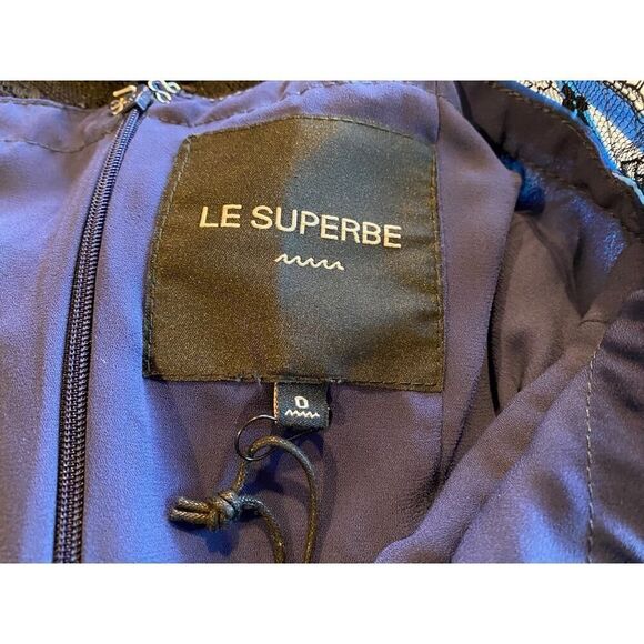 NWT Le Superbe Blue Tropical Print Slip Dress Summer Spaghetti Strap Lace Trim 0 - Picture 10 of 10